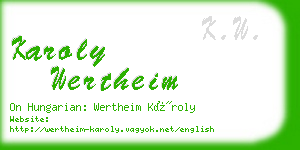 karoly wertheim business card